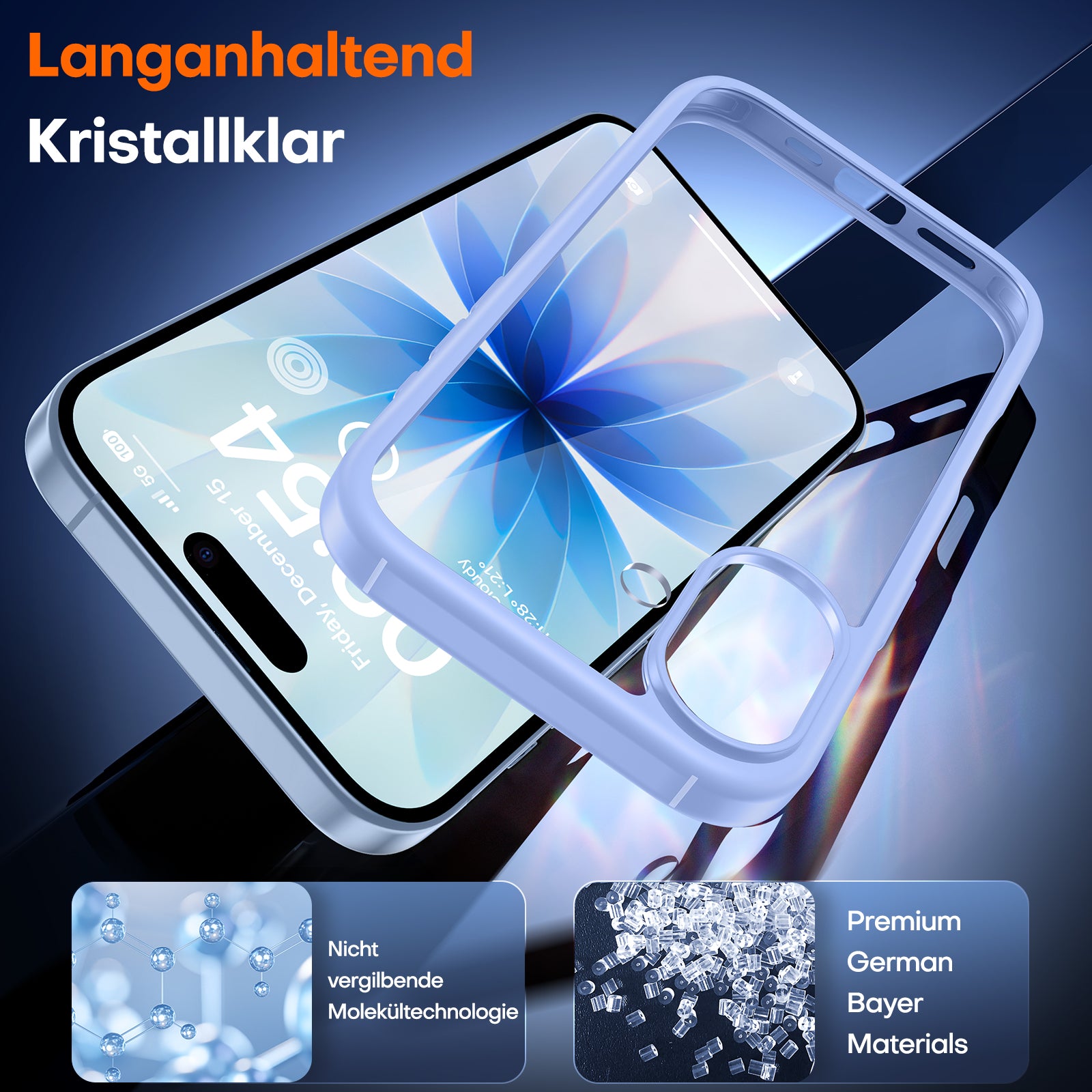 TAURI for iPhone 17 Case, Anti-Yellowing with Screen Protector, Military-Grade Protection Shockproof Slim Phone Case for iPhone 17, Star Blue