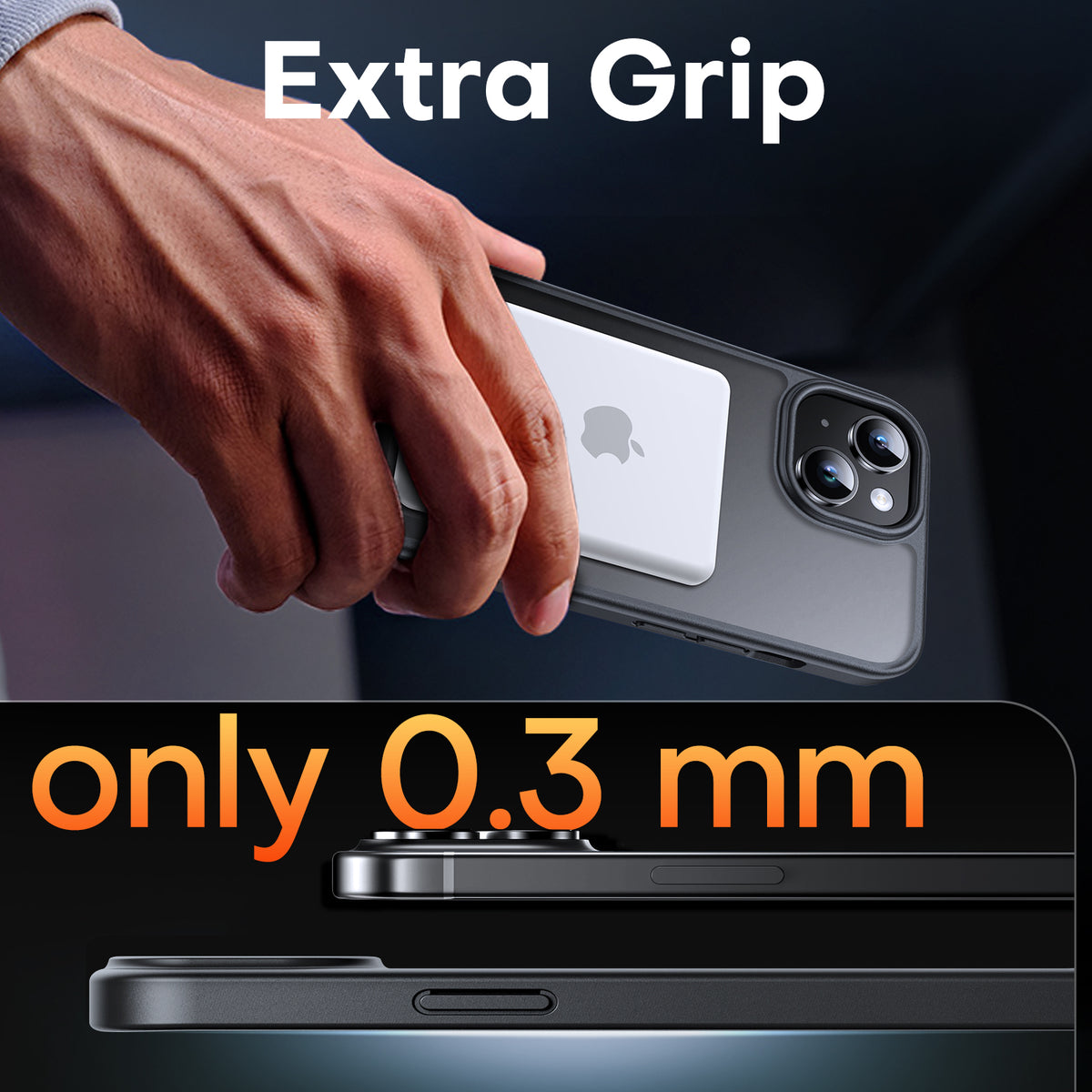TAURI 5 in 1 Magnetic Case for iPhone 15 Plus [Mil-Grade Drop Protection] with 2X Tempered Screen Protector +2X Camera Lens Protector, Translucent Matte Slim Mag-Safe Case 6.7" - Black