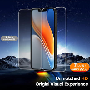 TAURI 4 in 1 for iPhone 13 Screen Protector, 3 Pack Tempered Glass Film + 1 Dust Free Easy Installation Tool, [9H Hardness] Bubble Free Micro-curved Edges HD Screen Protector for 13