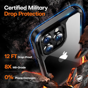 TAURI for iPhone 15 Pro Max Case, [5 in 1] 1X Clear Case [Not-Yellowing] with 2X Tempered Glass Screen Protector + 2X Camera Lens Protector, [Militarized Drop Defense] Slim Phone Case 6.7 inch, Black