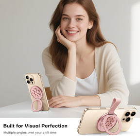 TAURI for Magsafe Suction Phone Grip - Universal Magnetic Suction Grip, 360° Rotating Hands-Free Holder, Silicone Suction Grip for iPhone 16 Pro Max/15/Android/S25,Pink