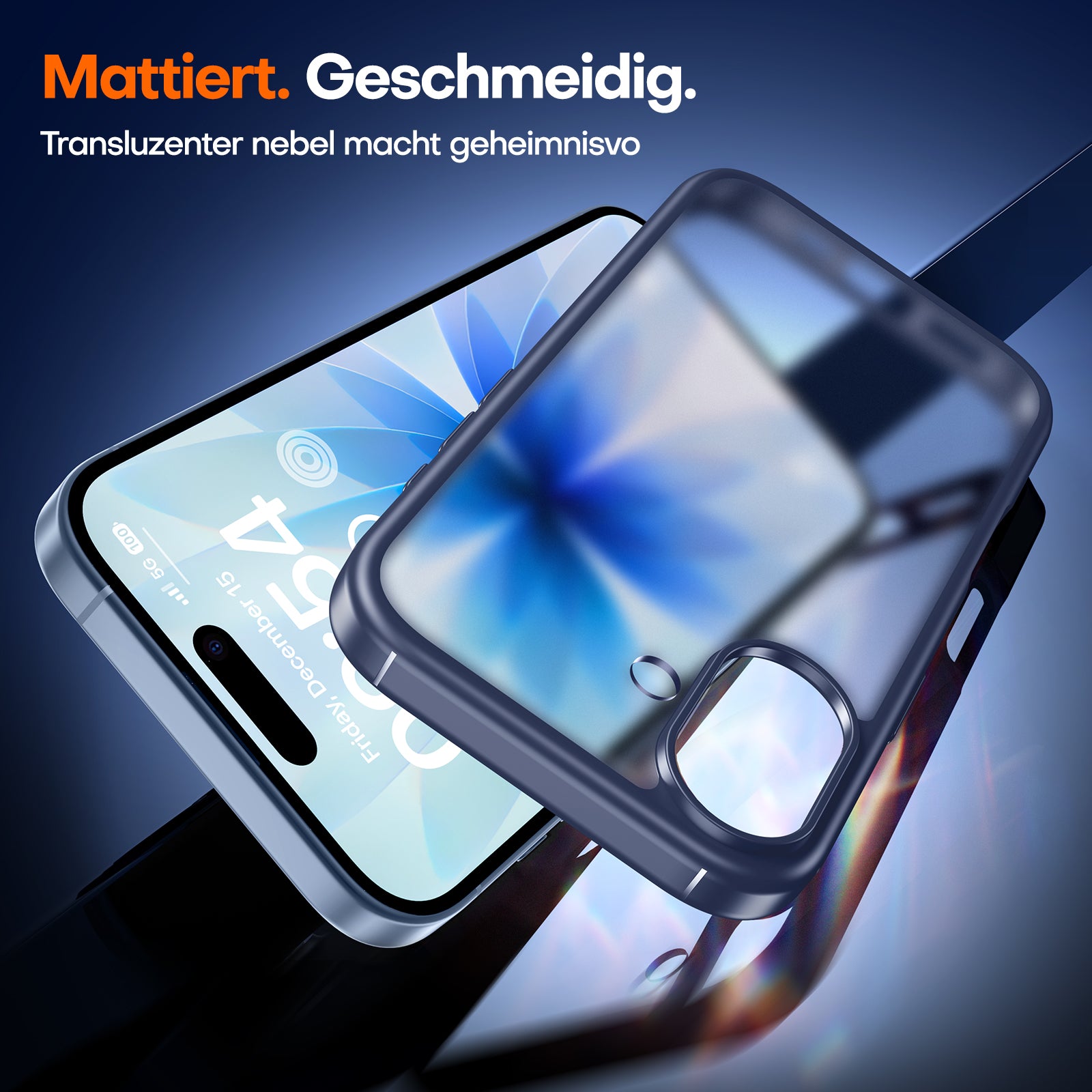 TAURI for iPhone 17 Case, Anti-Yellowing with Screen Protector, Translucent Matte Military-Grade Protection Shockproof Slim Phone Case for iPhone 17, Matte Blue