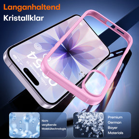 TAURI for iPhone 17 Case, Anti-Yellowing with Screen Protector, Military-Grade Protection Shockproof Slim Phone Case for iPhone 17, Pink