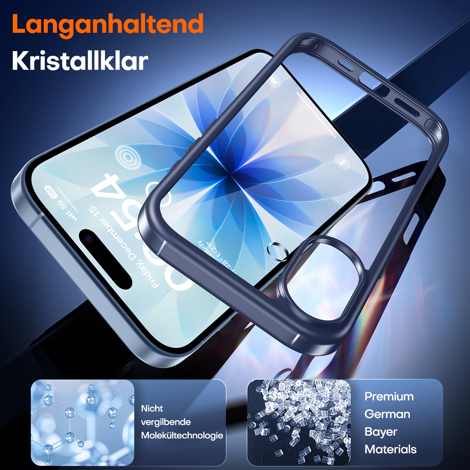 TAURI for iPhone 17 Case, Anti-Yellowing with Screen Protector, Military-Grade Protection Shockproof Slim Phone Case for iPhone 17, Blue