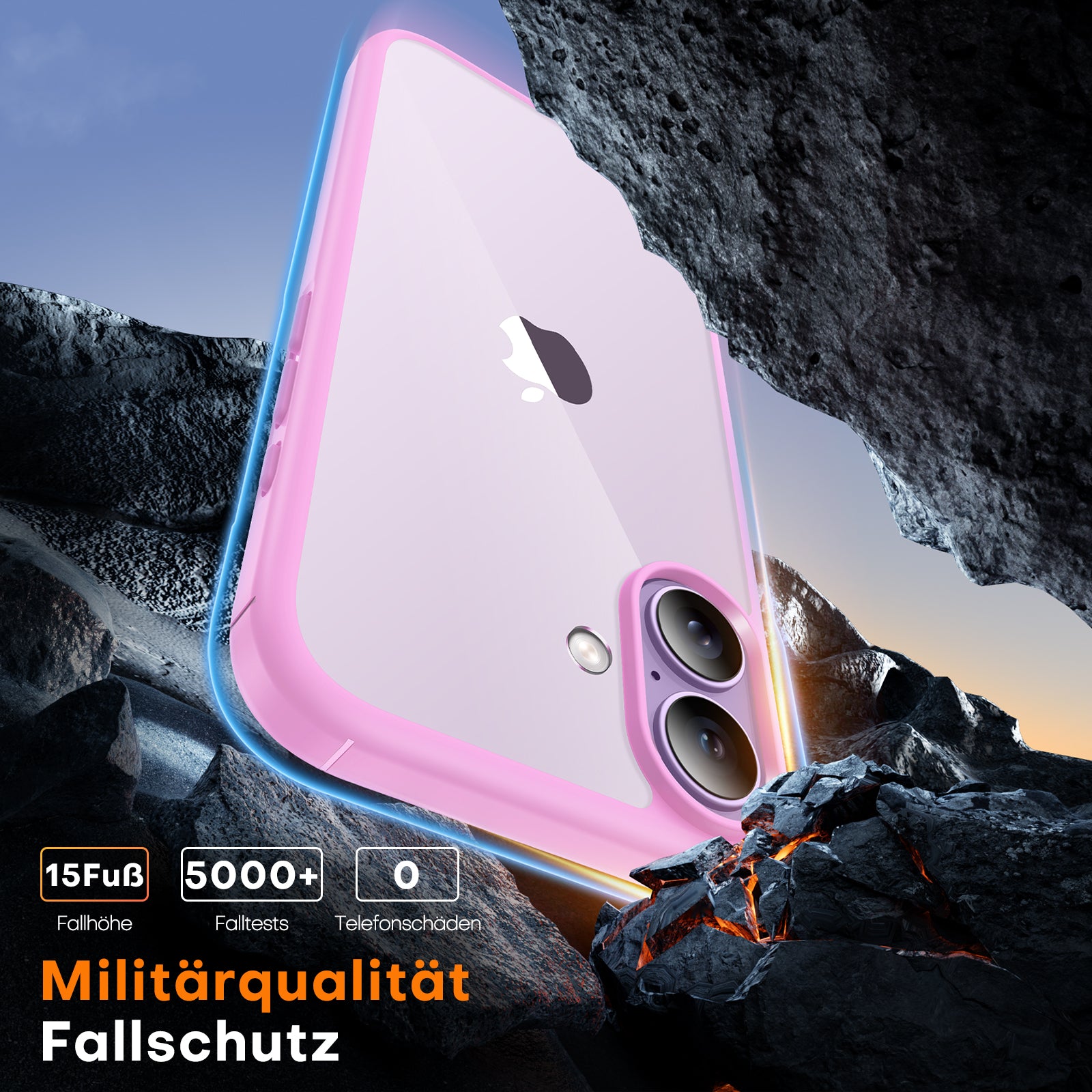 TAURI for iPhone 17 Case, Anti-Yellowing with Screen Protector, Military-Grade Protection Shockproof Slim Phone Case for iPhone 17, Pink