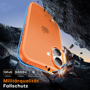 TAURI for iPhone 17 Case, Anti-Yellowing with Screen Protector, Translucent Matte Military-Grade Protection Shockproof Slim Phone Case for iPhone 17, Matte Orange