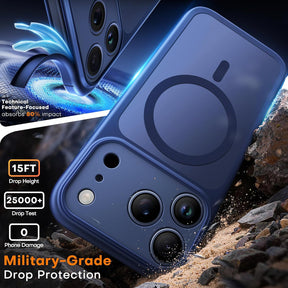 TAURI for iPhone 17 Pro Case, Compatible with MagSafe, (Full Camera Protection) Camera Control Cover Solid-Color Matte Magnetic Phone Case for 17 Pro 6.3", Blue