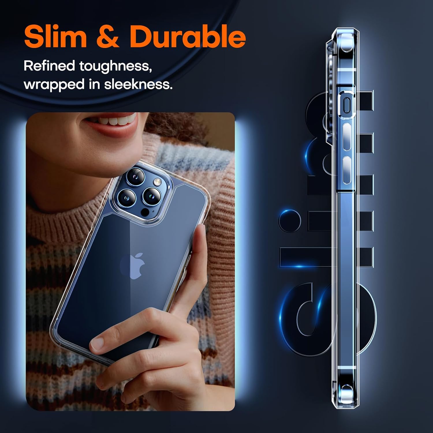 TAURI 5 in 1 for iPhone 15 Pro Max Case Crystal Clear, [Not-Yellowing & Military Drop Defense] with 2X Tempered Glass Screen Protector + 2X Camera Lens Protector, Slim Shockproof Phone Case 6.7 inch