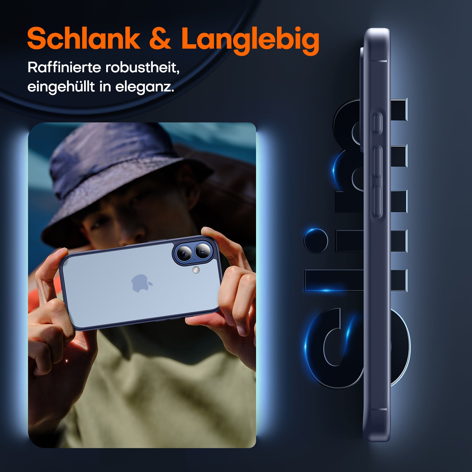 TAURI for iPhone 17 Case, Anti-Yellowing with Screen Protector, Translucent Matte Military-Grade Protection Shockproof Slim Phone Case for iPhone 17, Matte Blue