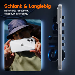 TAURI for iPhone 17 Case, Anti-Yellowing with Screen Protector, Military-Grade Protection Shockproof Slim Phone Case for iPhone 17, Grey