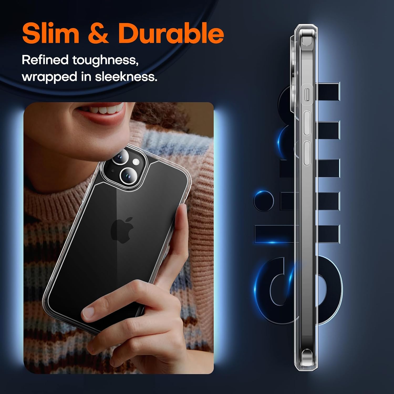 TAURI for iPhone 15 Plus Case, [5 in 1] 1X Clear Case [Not-Yellowing] with 2X Tempered Glass Screen Protector + 2X Camera Lens Protector, [Militarized Drop Defense] Slim Phone Case 6.7 inch, Clear