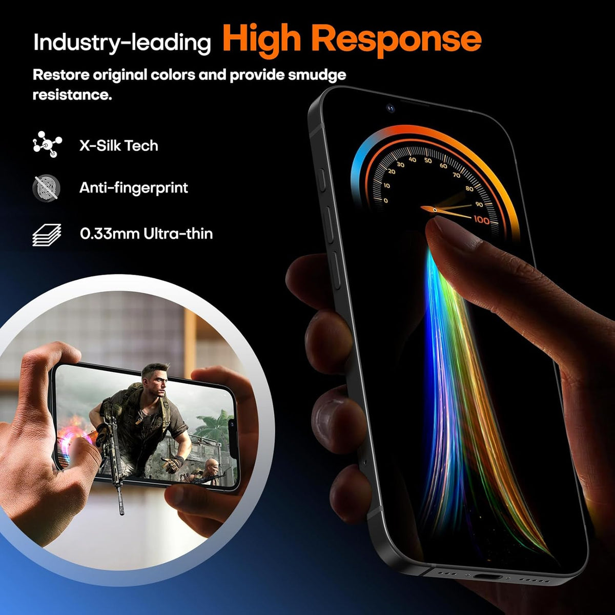 TAURI 4 in 1 for iPhone 13 Screen Protector, 3 Pack Tempered Glass Film + 1 Dust Free Easy Installation Tool, [9H Hardness] Bubble Free Micro-curved Edges HD Screen Protector for 13