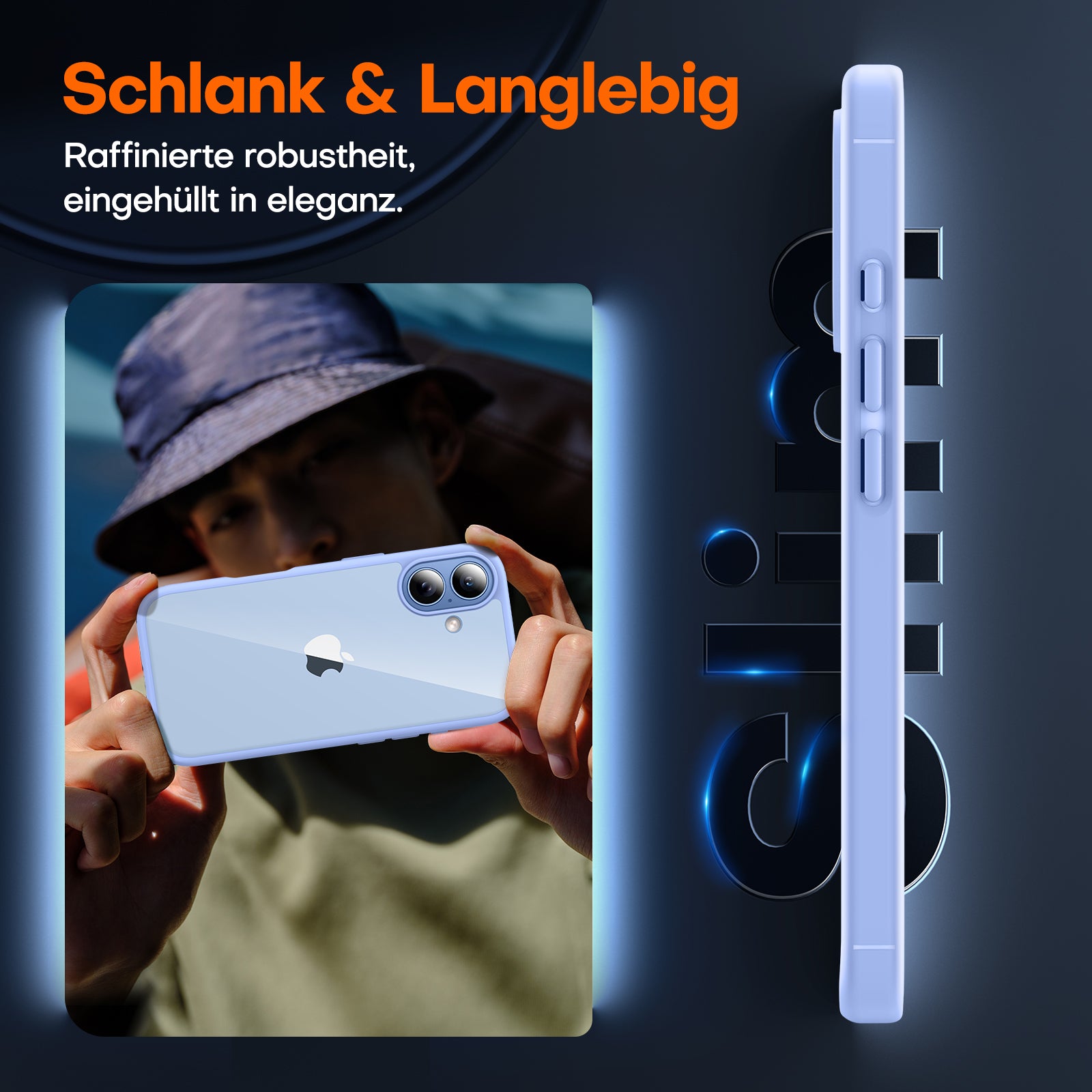 TAURI for iPhone 17 Case, Anti-Yellowing with Screen Protector, Military-Grade Protection Shockproof Slim Phone Case for iPhone 17, Star Blue