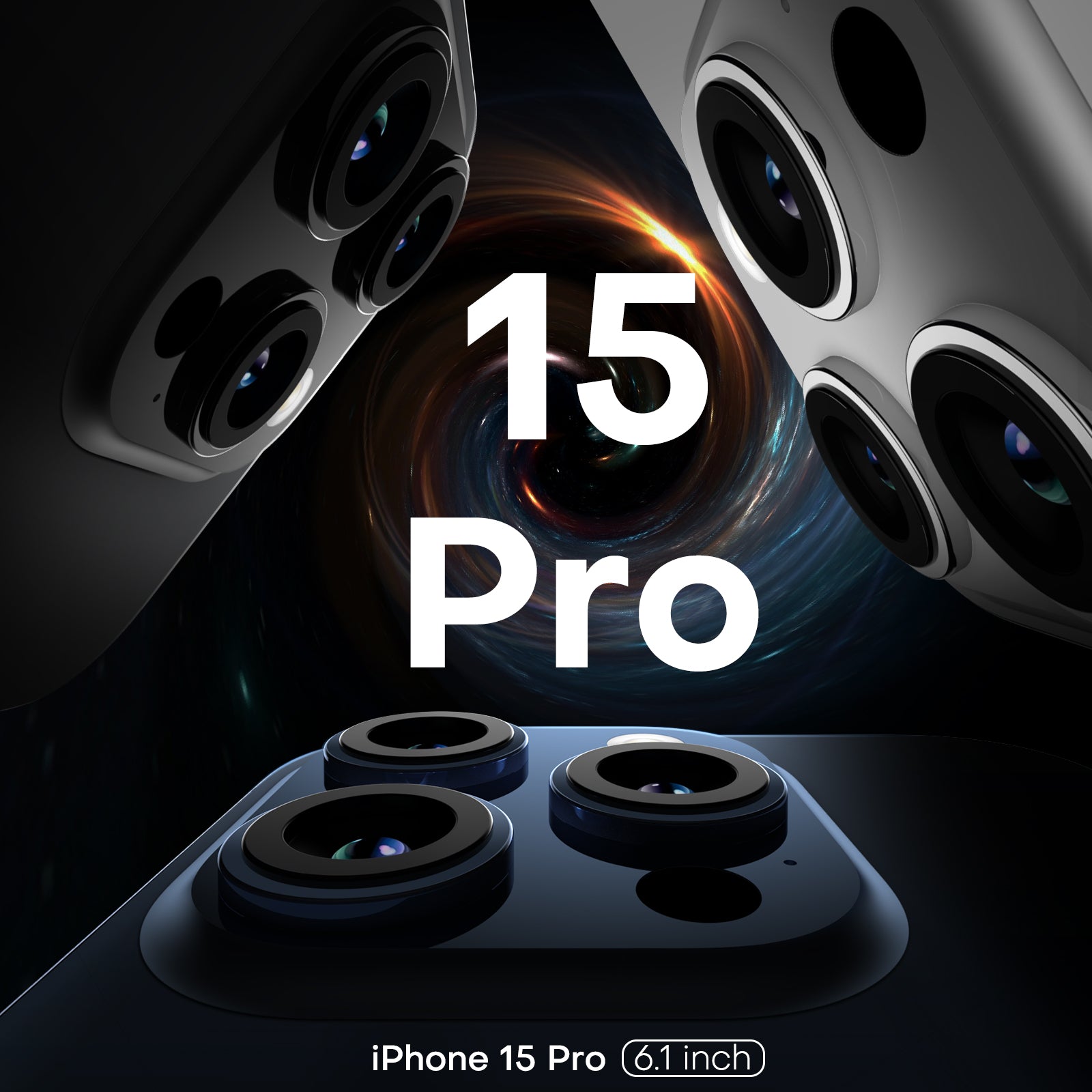 TAURI 5 in 1 Magnetic Case for iPhone 15 Pro [Military Grade Drop Protection] with 2X Screen Protector + 2X Camera Lens Protector, Transparent Slim Fit Case Mag-Safe-Clear