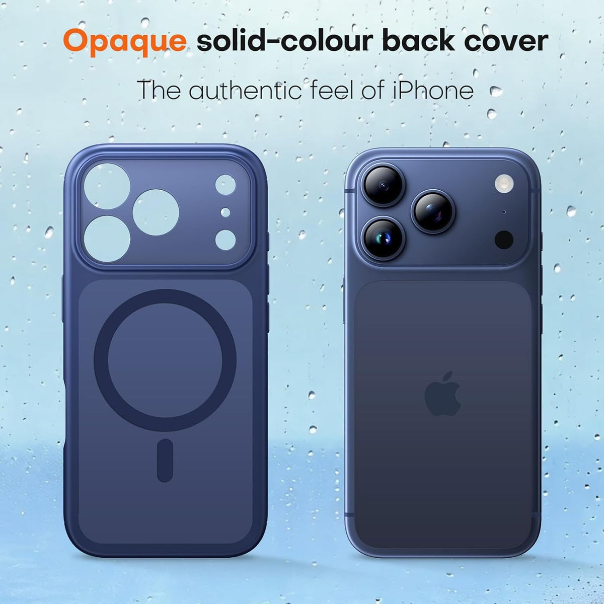 TAURI Magnetic for iPhone 17 Pro Max Case with Full Camera Protection [Camera Control Cover] Compatible with MagSafe, Matte Solid Color Back Shockproof Cover - Blue
