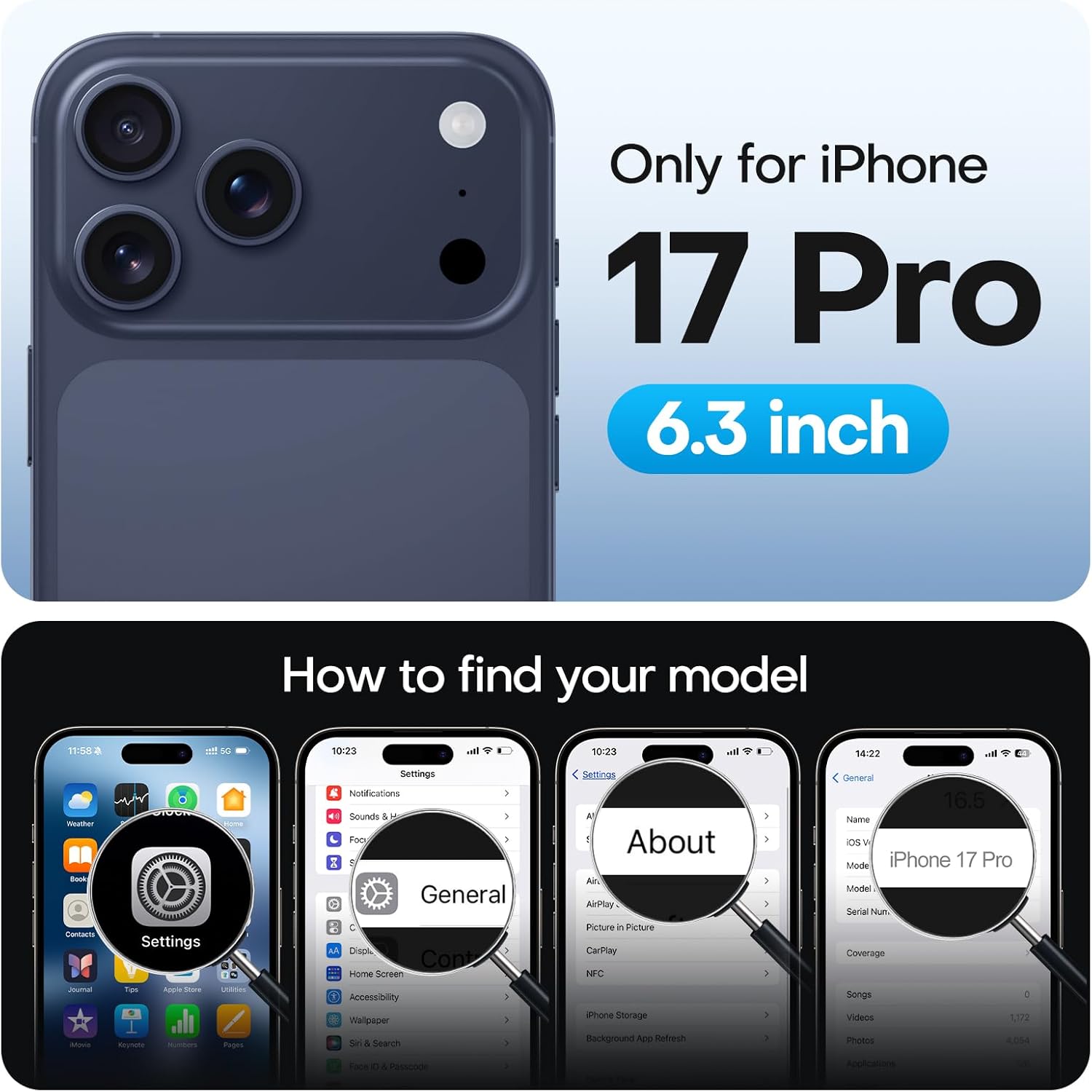 TAURI for iPhone 17 Pro Case, Compatible with MagSafe, (Full Camera Protection) Camera Control Cover Solid-Color Matte Magnetic Phone Case for 17 Pro 6.3", Blue