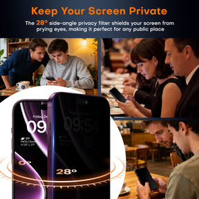TAURI 2 Pack for 18 Pro Max Privacy Screen Protector, 1-Step Install