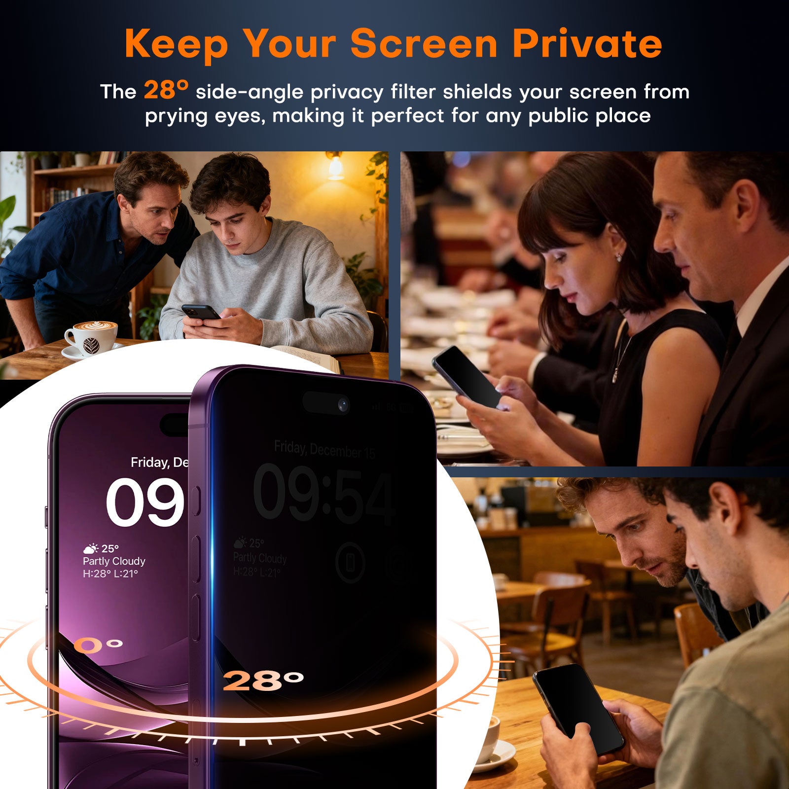 TAURI 2 Pack for 18 Pro Privacy Screen Protector, 1-Step Install