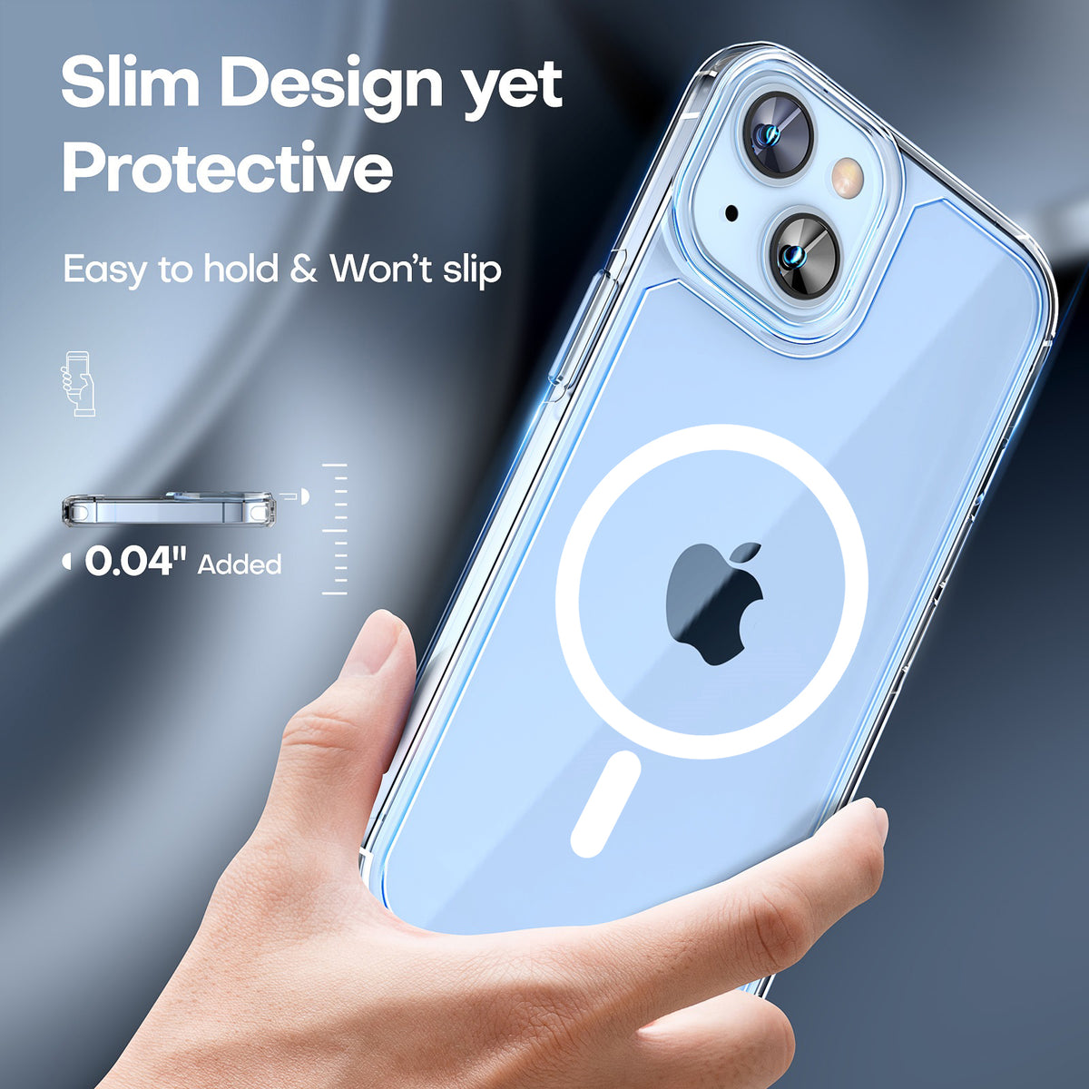 TAURI 3 in 1 Magnetic for iPhone 14 Case Clear, [Compatible with MagSafe] with 2X Screen Protectors, Military-Grade Drop Protection Shockproof Slim 14 Cover 6.1 Inch