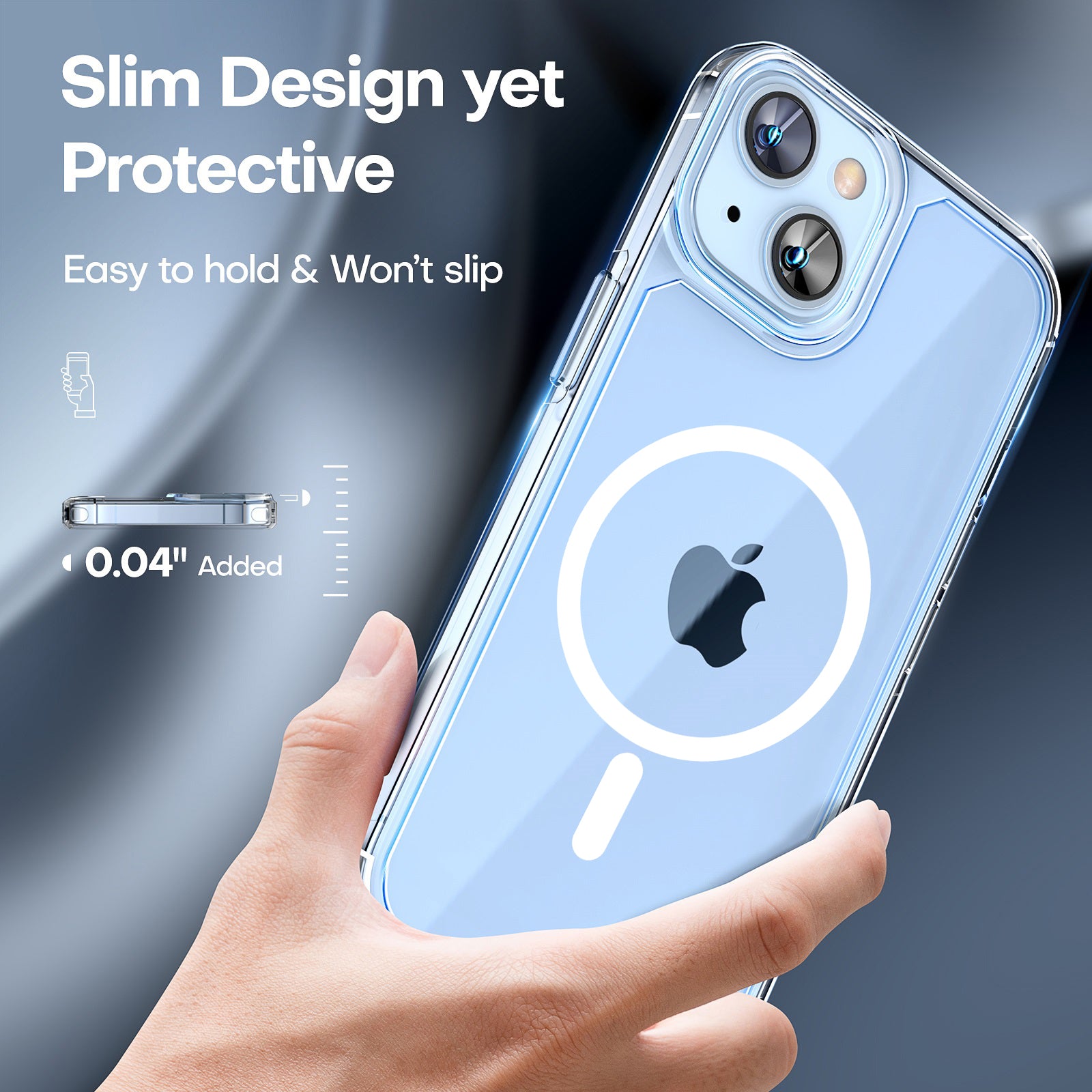 TAURI 3 in 1 Magnetic for iPhone 14 Case Clear, [Compatible with MagSafe] with 2X Screen Protectors, Military-Grade Drop Protection Shockproof Slim 14 Cover 6.1 Inch