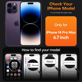 TAURI 3 in 1 for iPhone 14 Pro Max Case, Compatible with MagSafe [Not-Yellowing] with 2X Screen Protector, Military-Grade Protection, Magnetic Case for iPhone 14 Pro Max 6.7", Clear