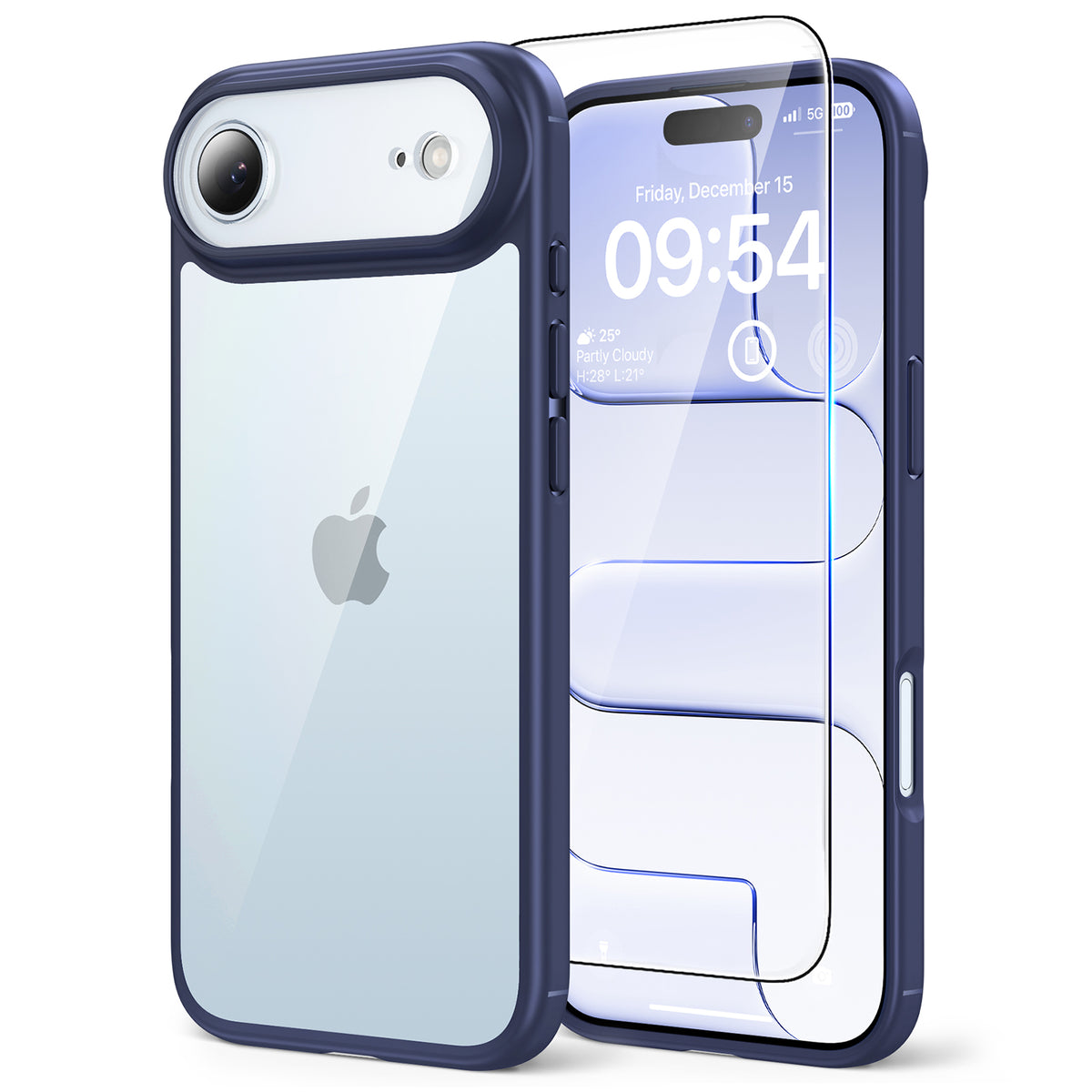 TAURI for iPhone Air Case, Full Camera Protection with Screen Protector, Anti-Yellowing Military-Grade Protection Shockproof Slim Phone Case for iPhone Air, Blue