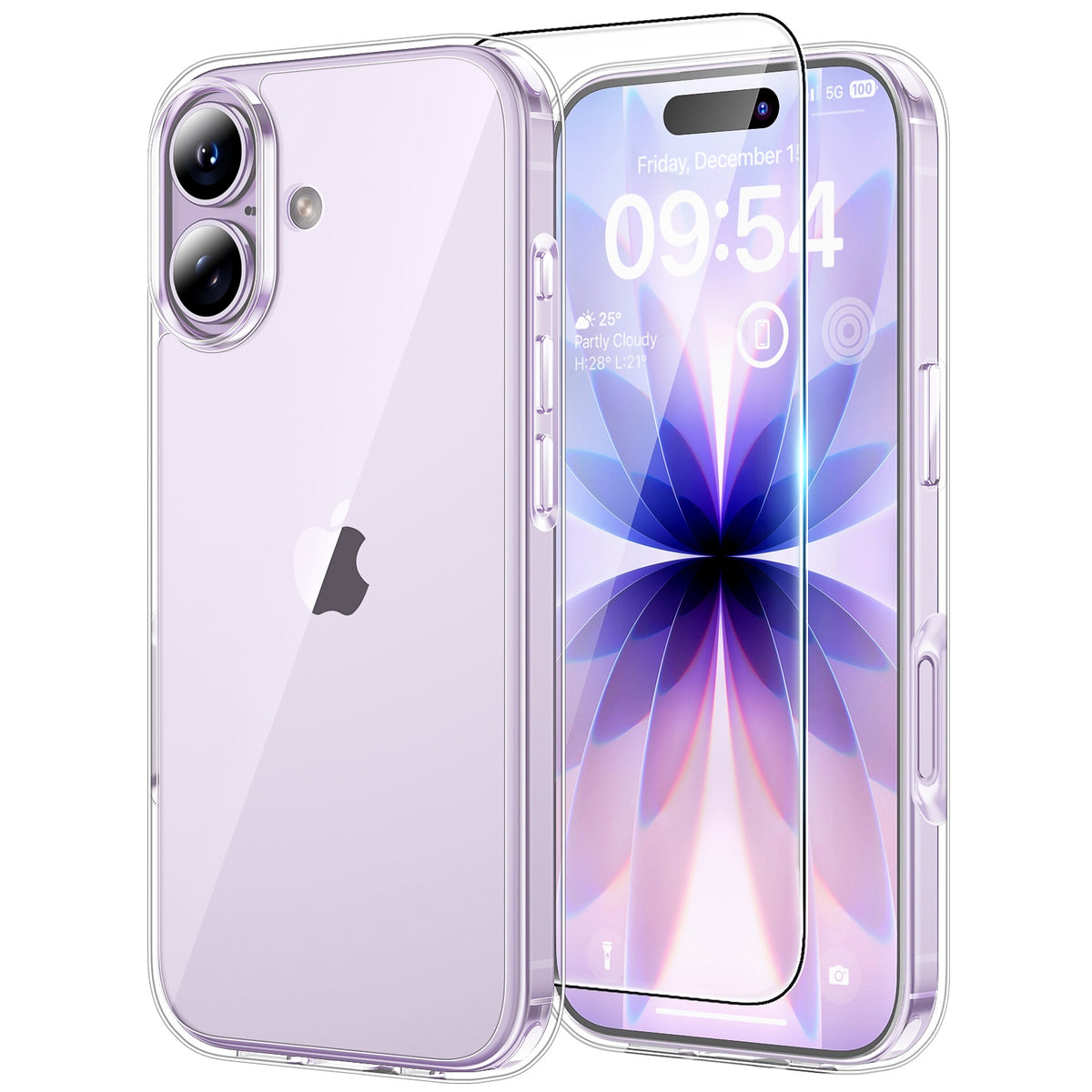 TAURI for iPhone 17 Case, Anti-Yellowing with Screen Protector, Military-Grade Protection Shockproof Slim Phone Case for iPhone 17, Clear