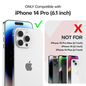 TAURI [5 in 1] for iPhone 14 Pro Case, [Not Yellowing] with 2X Tempered Glass Screen Protector + 2X Camera Lens Protector, [Military Grade Drop Protection] Shockproof Slim Phone Case 6.1 Inch, Blue