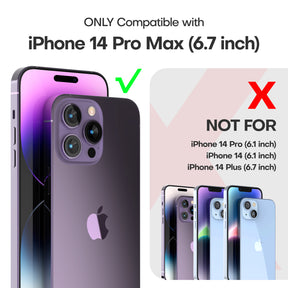 TAURI [5 in 1] for iPhone 14 Pro Max Case [Not Yellowing], with 2 Tempered Glass Screen Protectors + 2 Camera Lens Protectors [Military Grade Protection] Shockproof Slim 14 Pro Max 6.7 Inch, Clear