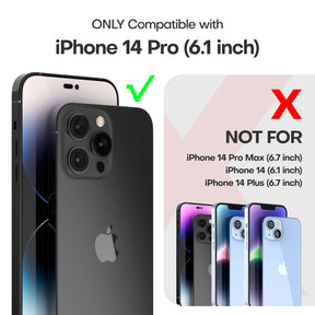TAURI [5 in 1] for iPhone 14 Plus Case [Not Yellowing], with 2 Tempered Glass Screen Protectors+2 Camera Lens Protectors [Military Grade Protection] Shockproof Slim iPhone 14 Plus Case 6.7 Inch-Black
