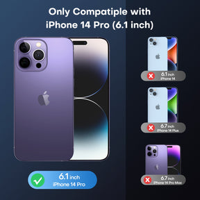 TAURI [5 in 1] Magnetic Case for iPhone 14 Pro [Military Grade Drop Protection] with 2X Screen Protector +2X Camera Lens Protector, Translucent Matte Slim Fit Compatible with Magsafe Case-Clear