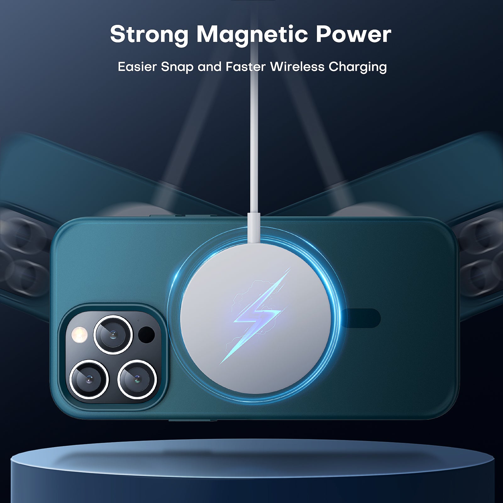 TAURI [5 in 1] Magnetic Case for iPhone 14 Pro [Military Grade Drop Protection] with 2X Screen Protector +2X Camera Lens Protector, Translucent Matte Slim Fit Compatible with Magsafe Case-Clear