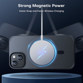 TAURI [5 in 1] Magnetic Case for iPhone 14 Plus [Military Grade Drop Protection] with 2X Screen Protector +2X Camera Lens Protector, Translucent Matte Slim Fit Compatible with Magsafe Case-Black