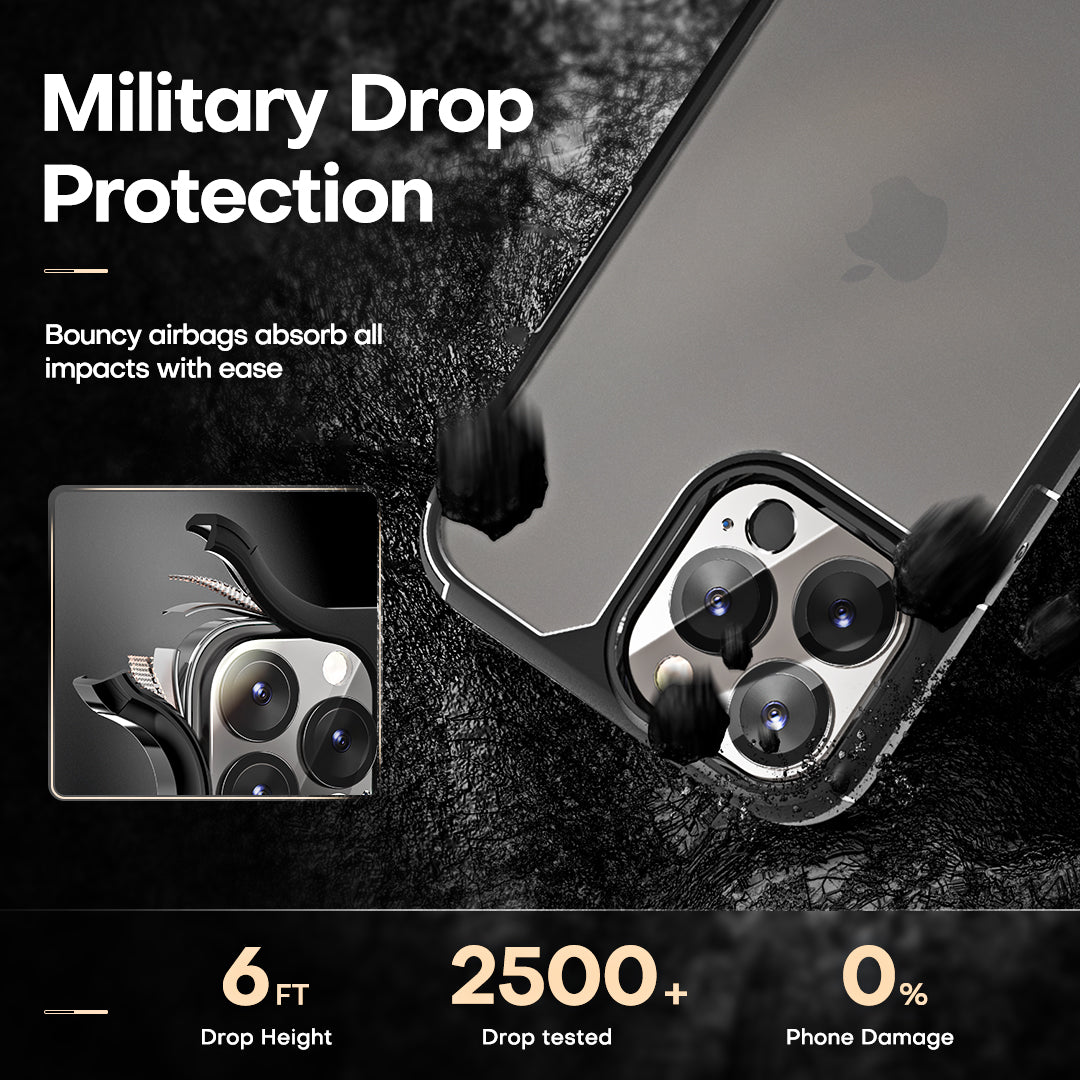 TAURI [3 in 1] Defender Designed for 13 Pro Max Case 6.7 Inch, with 2 Pack Tempered Glass Screen Protector + 2 Pack Camera Lens Protector [Military Grade Protection] Shockproof Slim Thin