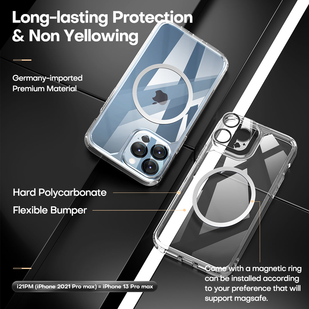 TAURI [3 in 1] Defender Designed for 13 Pro Max Case 6.7 Inch, with 2 Pack Tempered Glass Screen Protector + 2 Pack Camera Lens Protector [Military Grade Protection] Shockproof Slim Thin