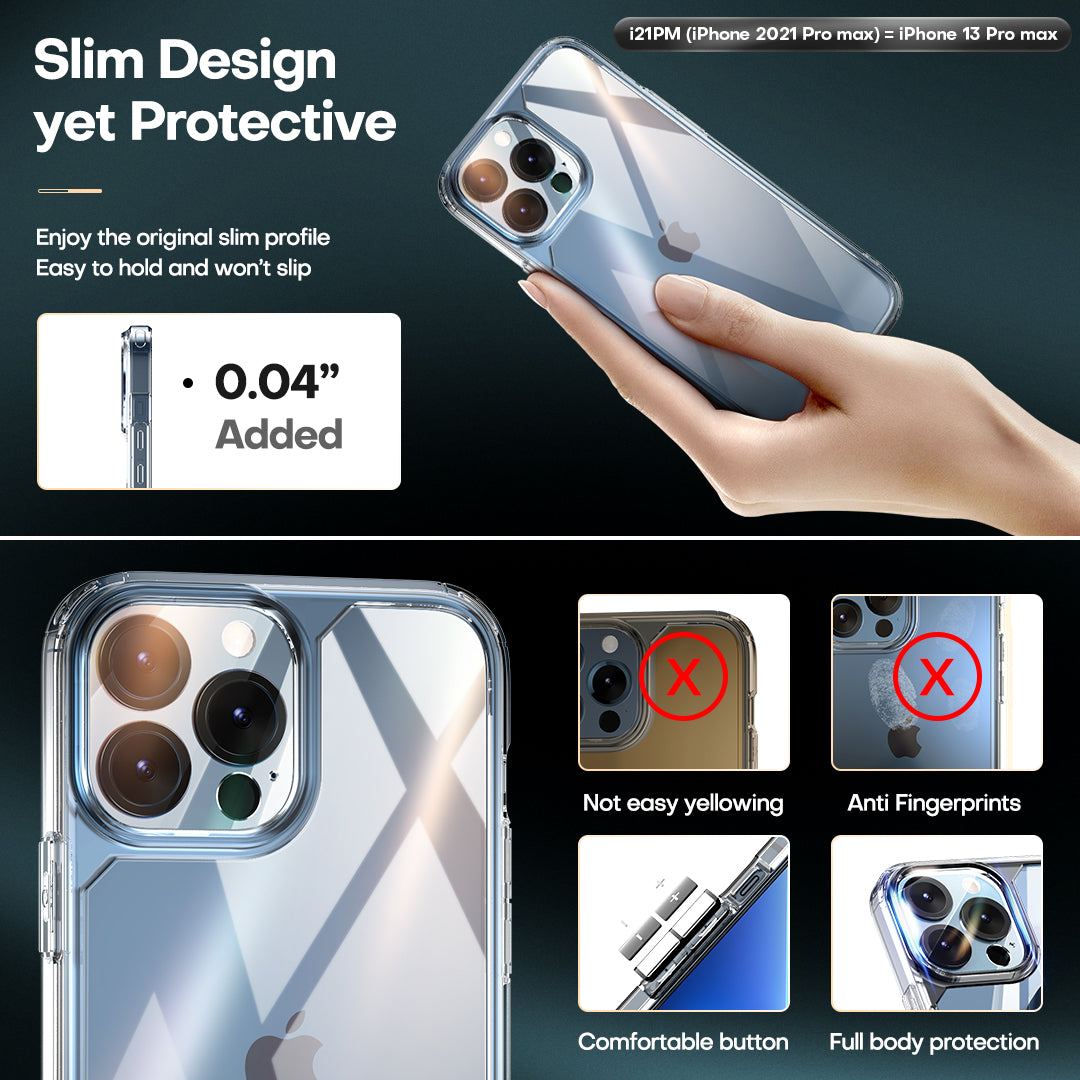TAURI [3 in 1] Defender Designed for 13 Pro Max Case 6.7 Inch, with 2 Pack Tempered Glass Screen Protector + 2 Pack Camera Lens Protector [Military Grade Protection] Shockproof Slim Thin