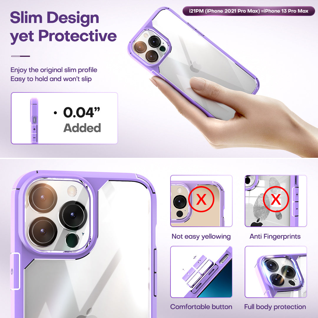 TAURI [3 in 1] Defender Designed for 13 Pro Max Case 6.7 Inch, with 2 Pack Tempered Glass Screen Protector + 2 Pack Camera Lens Protector [Military Grade Protection] Shockproof Slim Thin