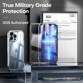 TAURI [3 in 1] Defender Designed for 13 Pro Max Case 6.7 Inch, with 2 Pack Tempered Glass Screen Protector + 2 Pack Camera Lens Protector [Military Grade Protection] Shockproof Slim Thin
