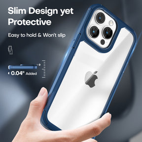 TAURI [5 in 1] for iPhone 14 Pro Case, [Not Yellowing] with 2X Tempered Glass Screen Protector + 2X Camera Lens Protector, [Military Grade Drop Protection] Shockproof Slim Phone Case 6.1 Inch, Blue