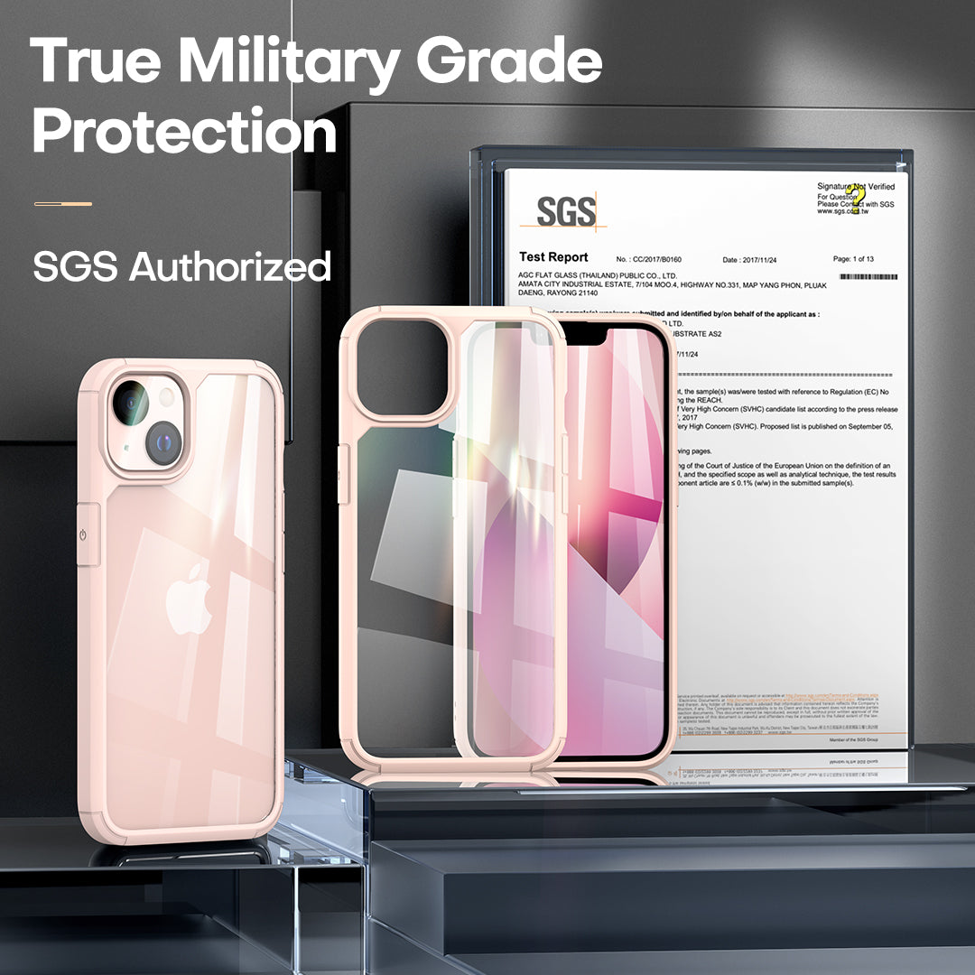 TAURI [3 in 1] Defender Designed for iPhone 13 Case 6.1 Inch, with 2 Pack Tempered Glass Screen Protector + 2 Pack Camera Lens Protector [Military Grade Protection] Shockproof Slim Thin