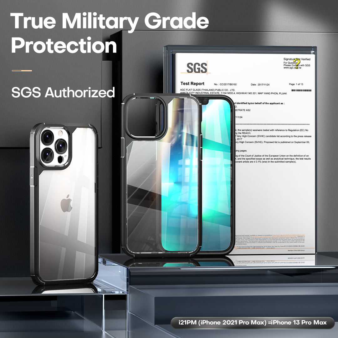 TAURI [3 in 1] Defender Designed for 13 Pro Max Case 6.7 Inch, with 2 Pack Tempered Glass Screen Protector + 2 Pack Camera Lens Protector [Military Grade Protection] Shockproof Slim Thin