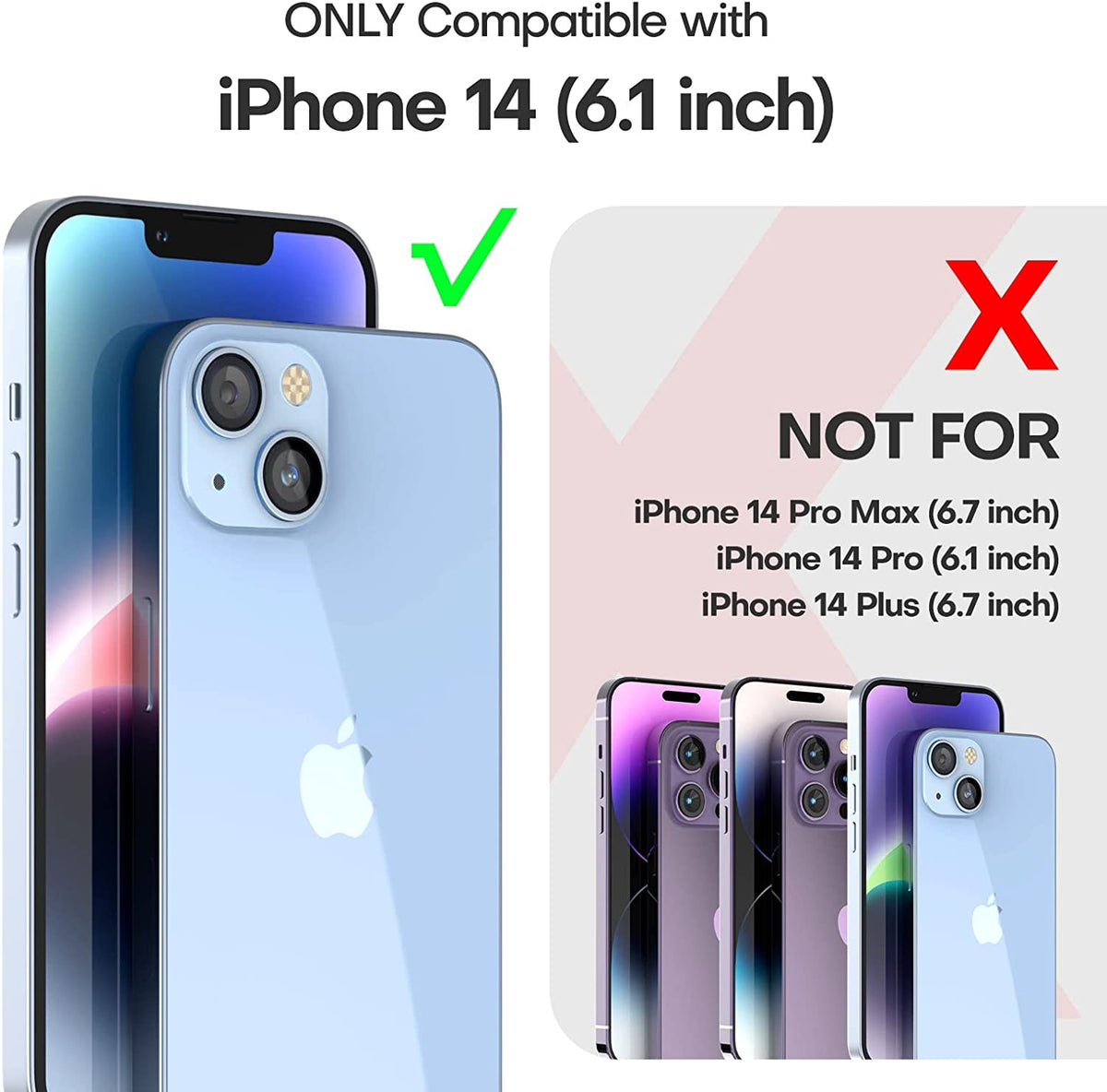 TAURI 3 in 1 Magnetic for iPhone 14 Case Clear, [Compatible with MagSafe] with 2X Screen Protectors, Military-Grade Drop Protection Shockproof Slim 14 Cover 6.1 Inch