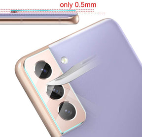 [3+3 Pack] Tauri 3 Pack Tempered Glass Screen Protector + 3 Pack Camera Lens Protector Compatible with Samsung Galaxy S21 5G 6.2 - inch Easy Installation HD-Clear Bubble Free