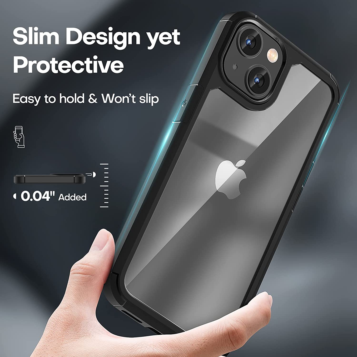 TAURI [5 in 1] for iPhone 14 Case, [Not Yellowing] with 2 Tempered Glass Screen Protector + 2 Camera Lens Protector [Military Drop Protection] Shockproof Slim Phone Case for iPhone 14 6.1 Inch-Black