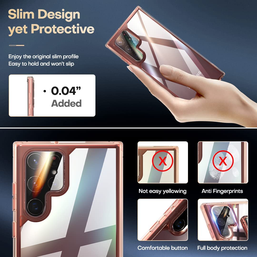 TAURI Shockproof Samsung Galaxy S22 Ultra Case, [Military Grade Protection] S22 Ultra Case, Crystal Clear Soft Slim Protective Silicone Cover Designed for Galaxy S22 Ultra 5G Case 6.8"