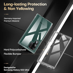 TAURI Shockproof Samsung Galaxy S22 Ultra Case, [Military Grade Protection] S22 Ultra Case, Crystal Clear Soft Slim Protective Silicone Cover Designed for Galaxy S22 Ultra 5G Case 6.8"