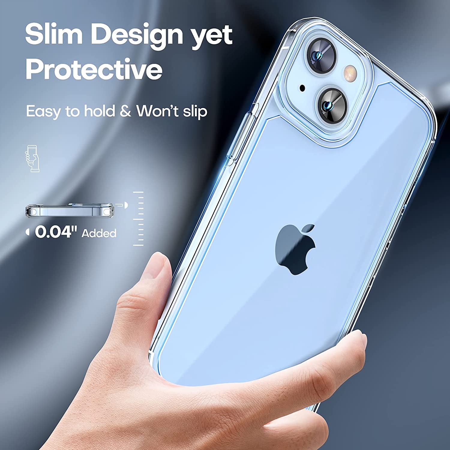 TAURI [5 in 1] for iPhone 14 Case Clear, [Not Yellowing] with 2 Tempered Glass Screen Protector + 2 Camera Lens Protector [Military Grade Drop Protection] Shockproof Slim iPhone 14 Cover 6.1 Inch