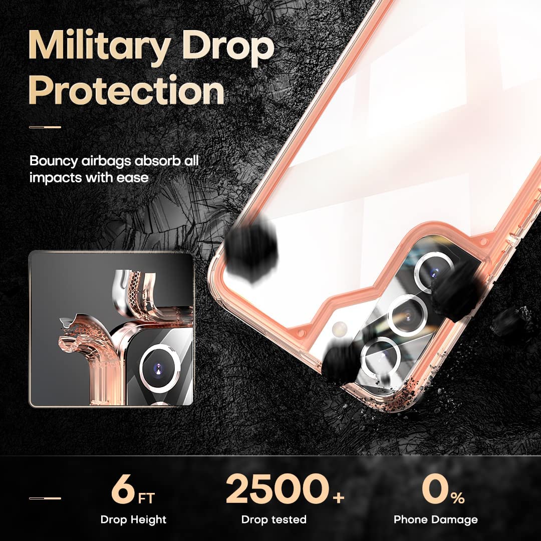 TAURI [5 in 1] Shockproof Designed for Samsung Galaxy S22 Plus Case 5G 6.6 Inch, with 2 Pack Tempered Glass Screen Protector + 2 Pack Camera Lens Protector [Military Grade Protection] Slim Cover