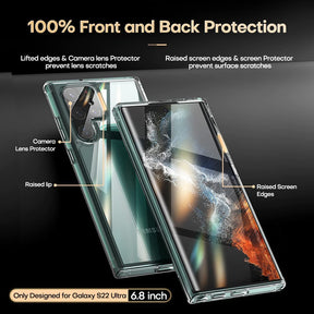 TAURI Shockproof Samsung Galaxy S22 Ultra Case, [Military Grade Protection] S22 Ultra Case, Crystal Clear Soft Slim Protective Silicone Cover Designed for Galaxy S22 Ultra 5G Case 6.8"