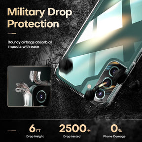 TAURI [5 in 1] Shockproof Designed for Samsung Galaxy S22 Plus Case 5G 6.6 Inch, with 2 Pack Tempered Glass Screen Protector + 2 Pack Camera Lens Protector [Military Grade Protection] Slim Cover